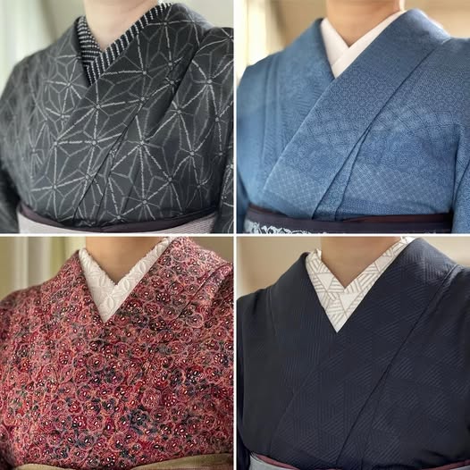 袷の着物と半衿