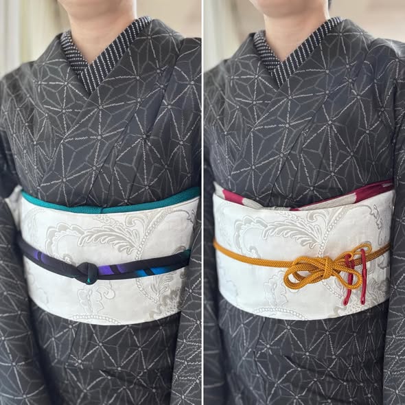 大島紬と博多名古屋帯のコーディネート