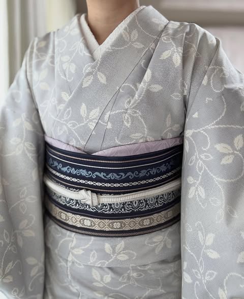 大島紬と博多名古屋帯のコーディネート